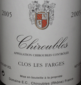 Domaine Emile Cheysson 2005 Clos des Farges Chiroubles